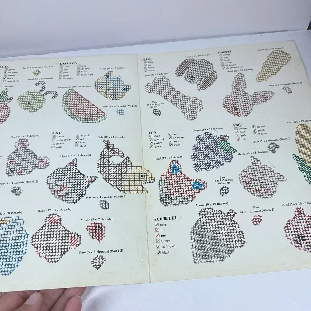 Vintage‎ Plastic Canvas Pattern Book Lot Magnets Pencil Toppers Bears Leisure